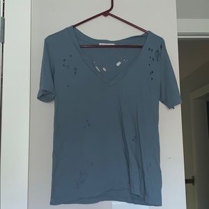 distressed blue t-shirt
